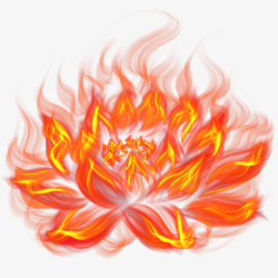 火焰特效数字红色火焰莲花高清图片