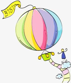 春天彩色漫画气球素材