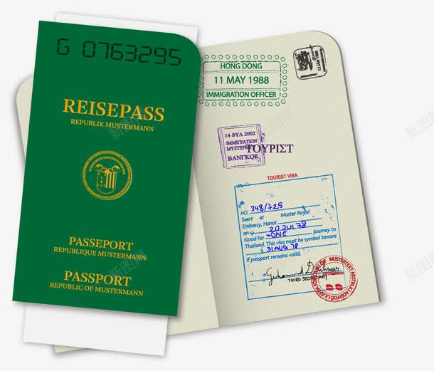 手绘护照png免抠素材_新图网 https://ixintu.com 手绘 护照 本
