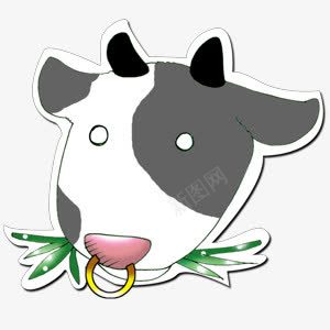 卡通牛png免抠素材_新图网 https://ixintu.com 动物 卡通 可爱 吃草 牛 牛吃草