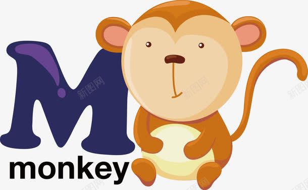 monkeypng免抠素材_新图网 https://ixintu.com 卡通 字体设计 字母m