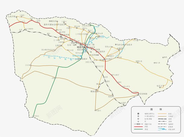 新疆哈密市地图png免抠素材_新图网 https://ixintu.com 中国新疆 哈密市地图 地图 新疆 新疆地图 新疆省地图