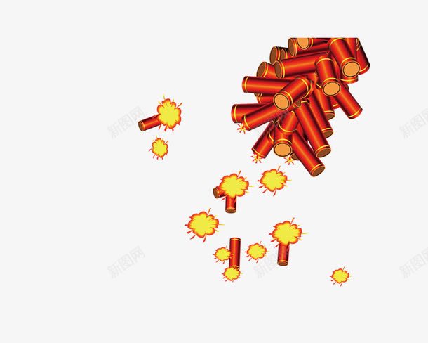燃烧的鞭炮png免抠素材_新图网 https://ixintu.com 喜庆 新年 燃烧 红色 鞭炮