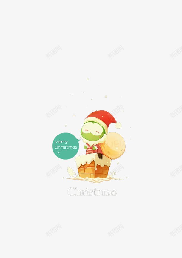 烟囱上的圣诞老人png免抠素材_新图网 https://ixintu.com 圣诞 快乐 礼物 节日