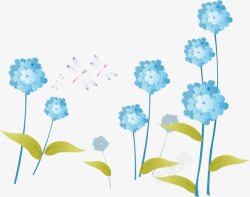 冰蓝色花朵素材