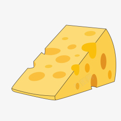 黄色圆弧奶酪元素矢量图素材