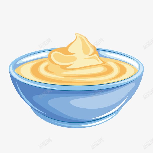 卡通小碗中的酸奶png免抠素材_新图网 https://ixintu.com 小碗 酸奶 食物