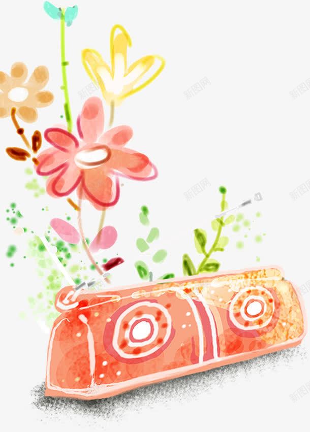 包包上的花朵png免抠素材_新图网 https://ixintu.com PNG图形 PNG装饰 包包 手绘 水彩 花朵 装饰