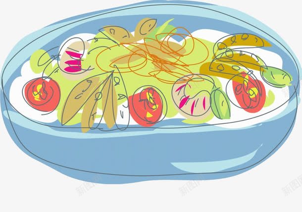 饭菜食物png免抠素材_新图网 https://ixintu.com 手绘 插画 汤类 炒菜 蔬菜