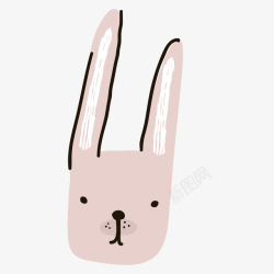 粉色兔子手绘矢量图素材