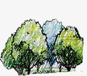 手绘水彩简笔画树木png免抠素材_新图网 https://ixintu.com 树木 水彩 简笔