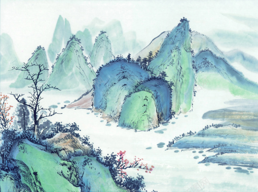中国风古代画32背景