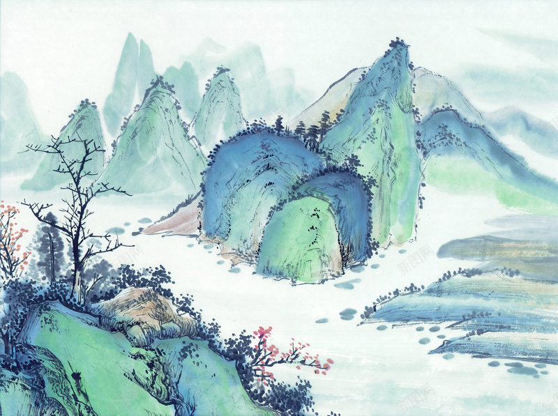 中国风古代画32jpg设计背景_新图网 https://ixintu.com 中国风 古代画 复古 手绘画