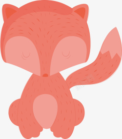 粉色的狐狸矢量图素材