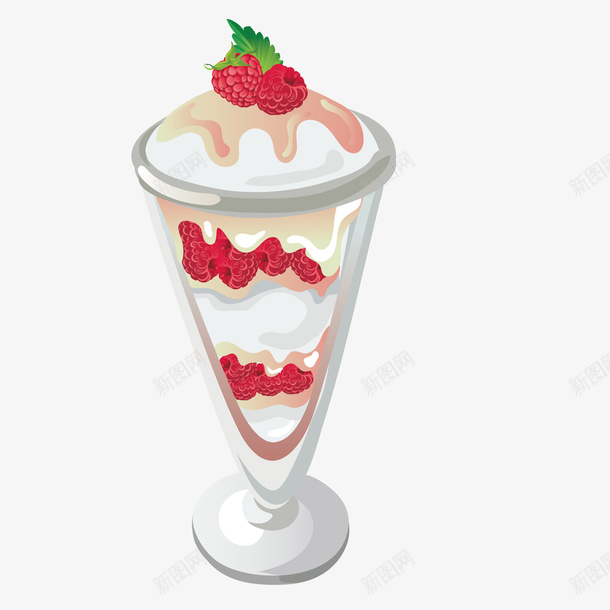 美味杯装冰激淋图案png免抠素材_新图网 https://ixintu.com 冰激淋 冷饮 好吃的 水果味 玻璃杯 简图 美味的