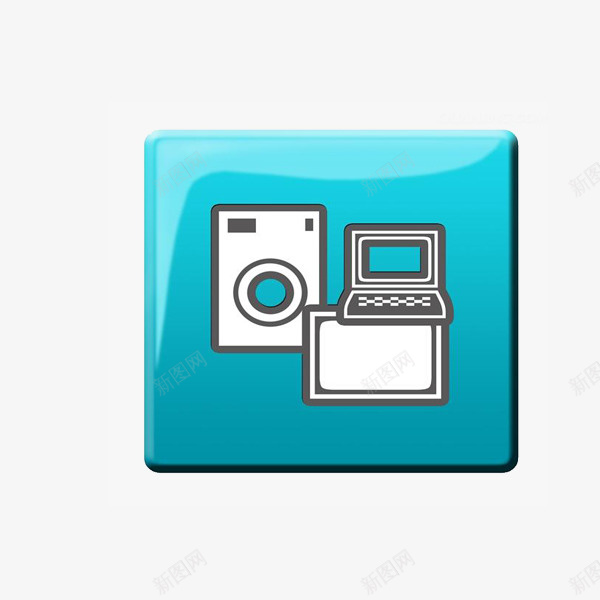 洗水标志图标png_新图网 https://ixintu.com 图标 图识 标志 正方形 洗水标识 洗衣机 蓝色 蓝色的正方形