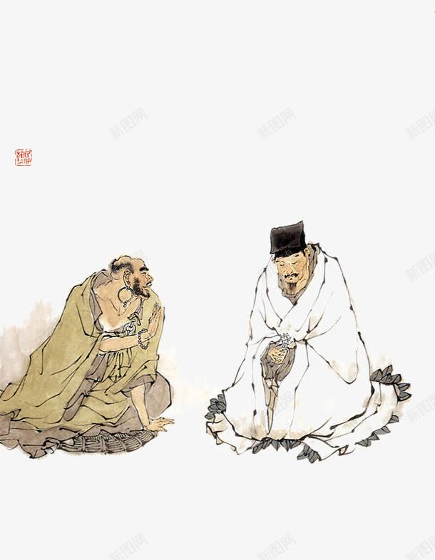 写意人物画png免抠素材_新图网 https://ixintu.com 中国人物画 人物肖像写意 传统国画人物 古代人物画 道教人物画