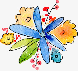 卡通彩色花卉花朵素材