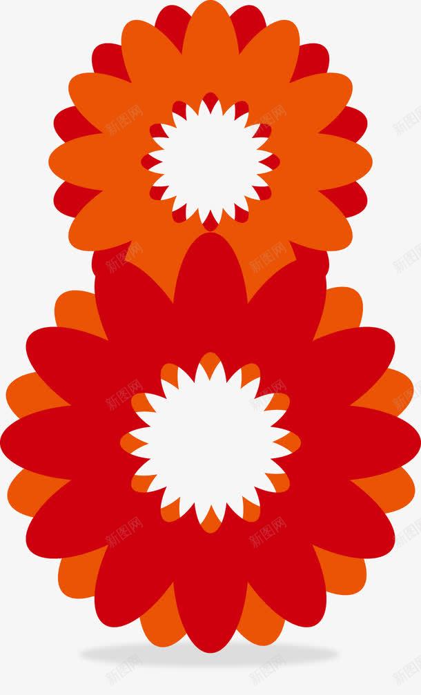 红色剪纸png免抠素材_新图网 https://ixintu.com 免费矢量 免费矢量下载 数字8 红色剪纸 花朵