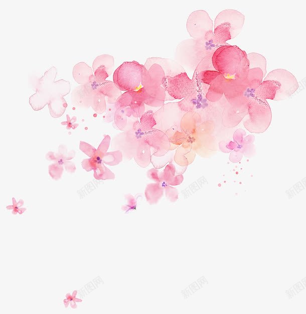 粉色梦幻漂浮花朵装饰png免抠素材_新图网 https://ixintu.com 梦幻 漂浮 粉色 花朵 装饰