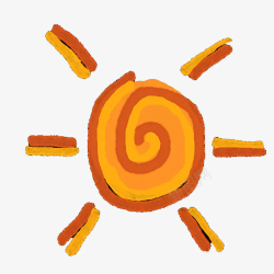 涂鸦迷茫太阳橙色涂鸦太阳高清图片