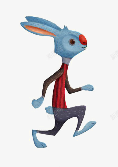 卡通兔子png免抠素材_新图网 https://ixintu.com 创意兔子 可爱兔子 小兔子 蓝色兔子