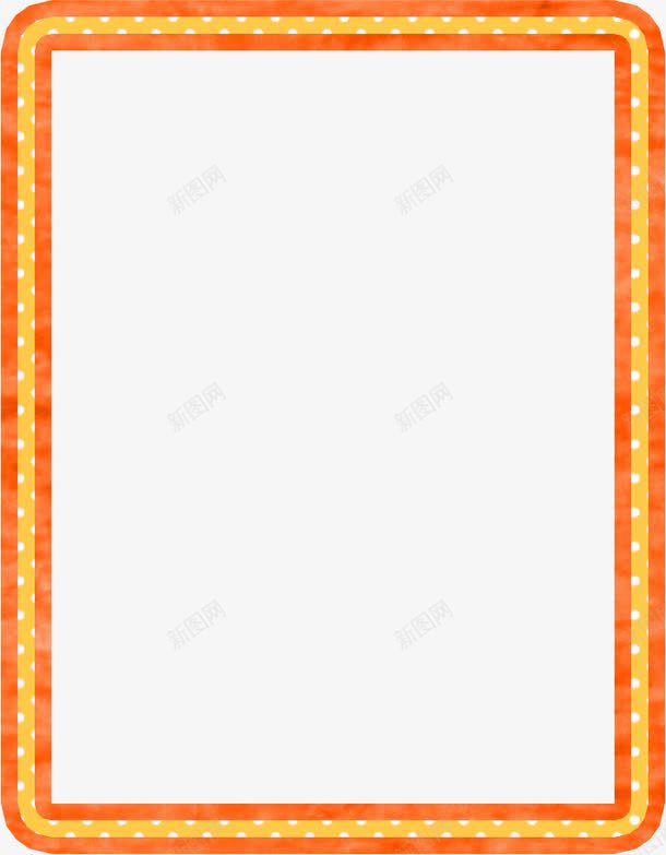 橙色时尚边框相框png免抠素材_新图网 https://ixintu.com 创意 时尚 橙色 边框