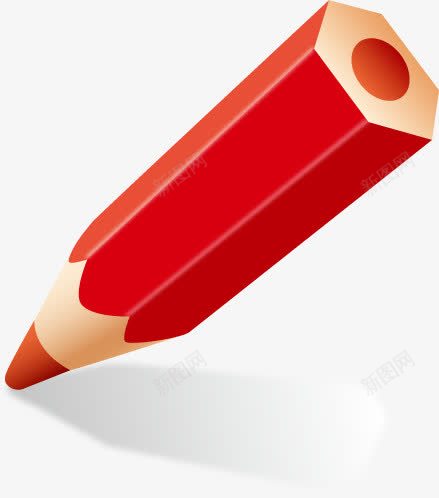 红色卡通铅笔png免抠素材_新图网 https://ixintu.com 卡通 红色 铅笔