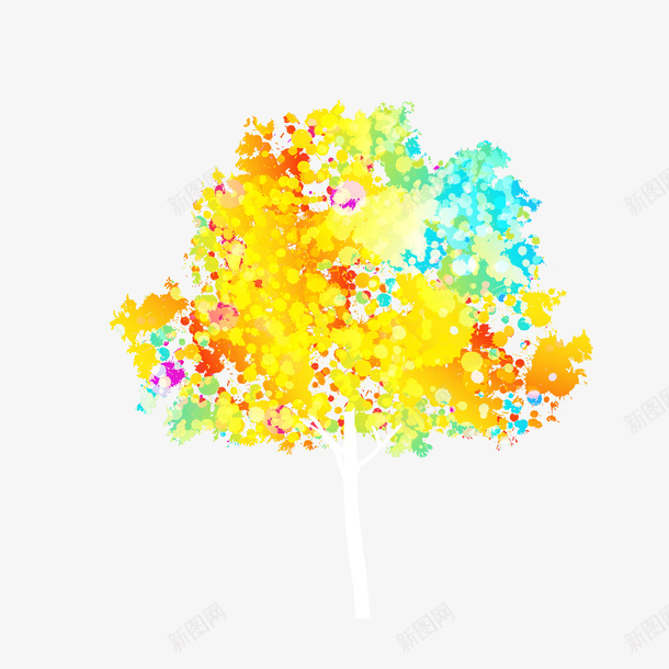 抽象炫彩树木矢量图ai免抠素材_新图网 https://ixintu.com 抽象 树木 炫彩 矢量图