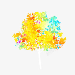 抽象炫彩树木矢量图素材