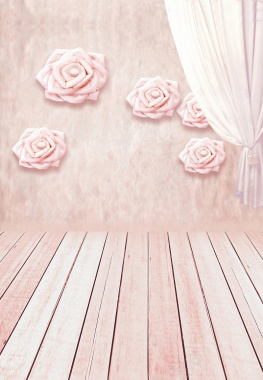 粉色花朵幕布背景