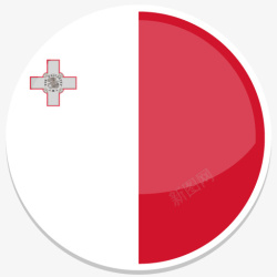 Malta马耳他平圆世界国旗图标集高清图片