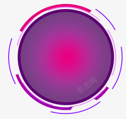 圆形装饰图案效果紫色素材