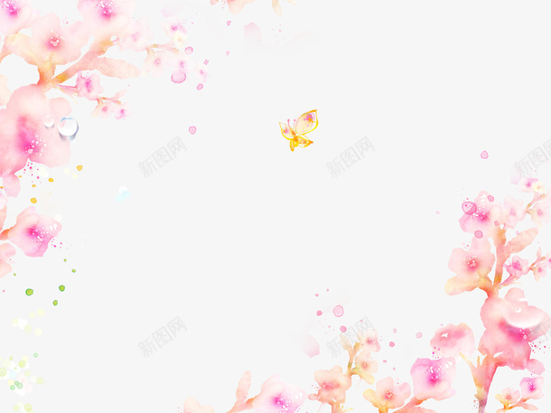 花朵装饰图psd免抠素材_新图网 https://ixintu.com 粉色 花边 装饰