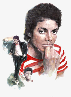 迈克杰克逊水彩迈克杰克逊插画高清图片