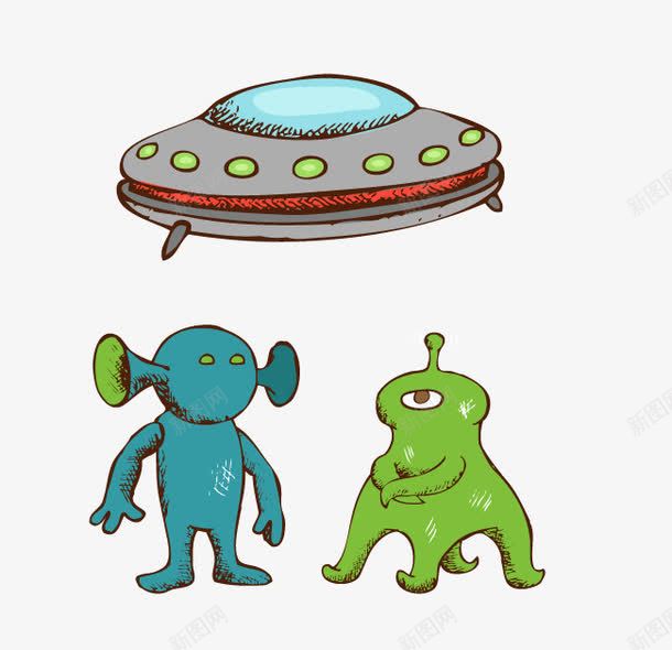 卡通UFO外星人png免抠素材_新图网 https://ixintu.com UFO 卡通 外星人 怪物