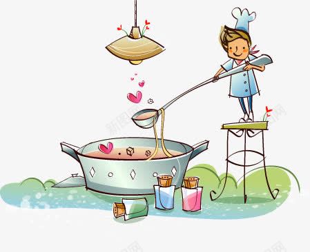 手绘做饭厨师漫画人物png免抠素材_新图网 https://ixintu.com 人物 做饭 厨师 漫画