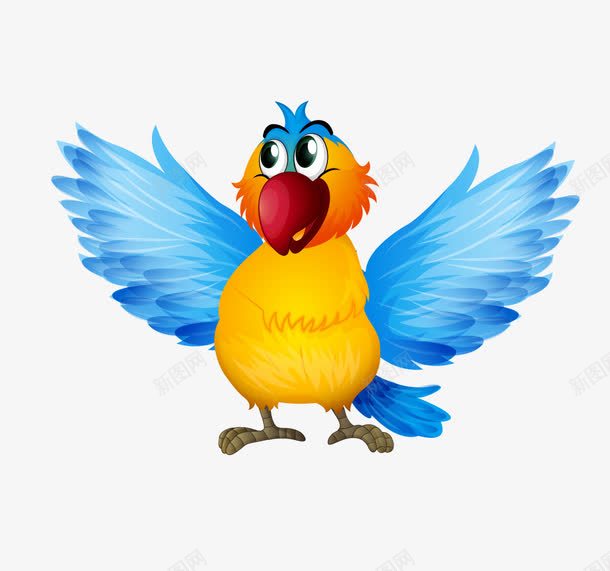 蓝色翅膀卡通可爱小鸟png免抠素材_新图网 https://ixintu.com 卡通 可爱 小鸟 翅膀 蓝色
