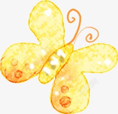 黄色水彩手绘夏季蝴蝶素材