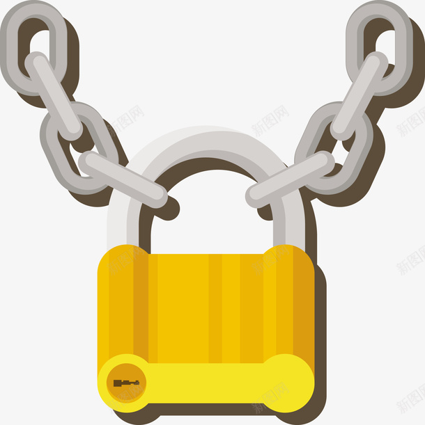 一把黄色的锁与链条矢量图eps免抠素材_新图网 https://ixintu.com 一把锁 灰色链条 矢量黄色锁 链条 锁 黄色 矢量图
