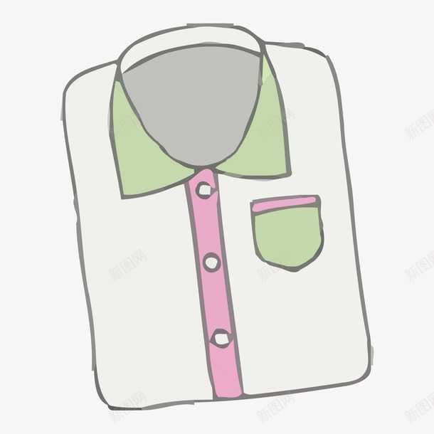 手绘折好的衬衫png免抠素材_新图网 https://ixintu.com 矢量素材 素材 衬衫