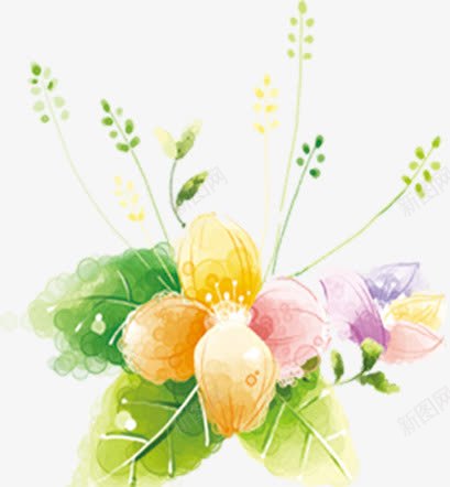 水墨古典花朵装饰png免抠素材_新图网 https://ixintu.com 古典 水墨 花朵 装饰
