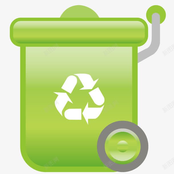 推车垃圾桶png免抠素材_新图网 https://ixintu.com 回收 循环 推动 环保 绿色