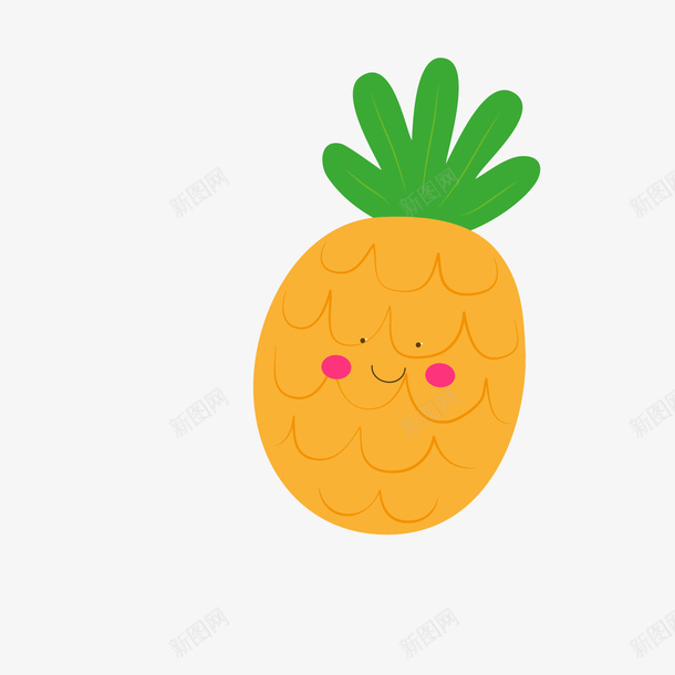 黄绿色卡通水果菠萝表情矢量图ai免抠素材_新图网 https://ixintu.com 卡通水果 水果 绿色 菠萝 菠萝表情 黄色 矢量图