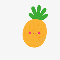 黄绿色卡通水果菠萝表情矢量图素材
