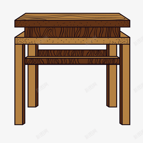 木桌家具png免抠素材_新图网 https://ixintu.com 家具矢量 家具素材 木桌 矢量素材 素材