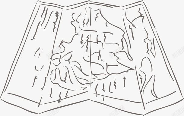 手绘纸和地图png免抠素材_新图网 https://ixintu.com 地图 手绘 手绘画 手绘纸