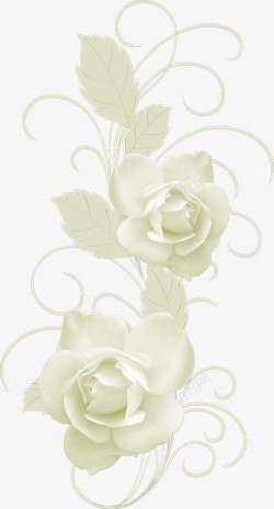 白色彩绘花朵装饰素材