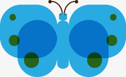 可爱蓝色蝴蝶图标矢量图素材