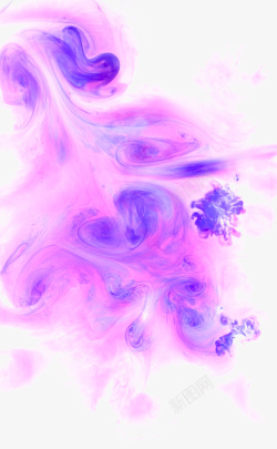 紫色装饰中国风水墨素材